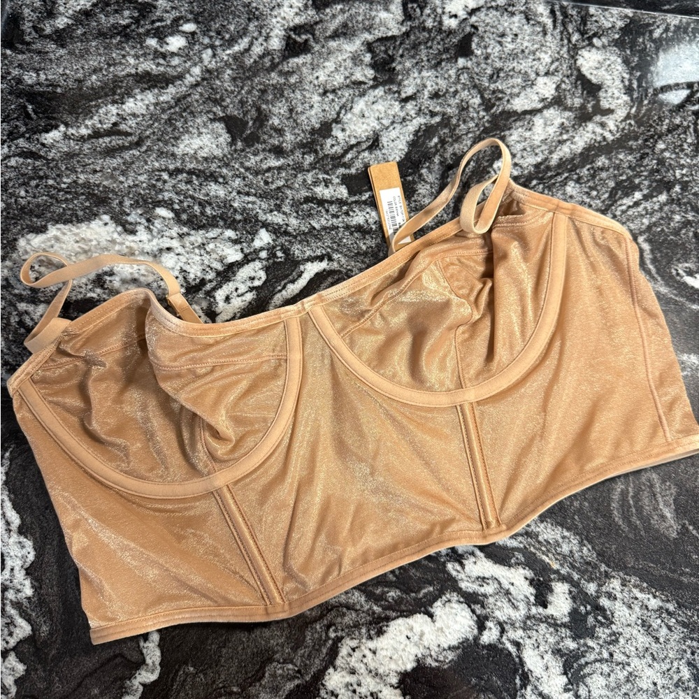 SKIMS Glissenette Cropped Corset Top SIENNA XL NWT